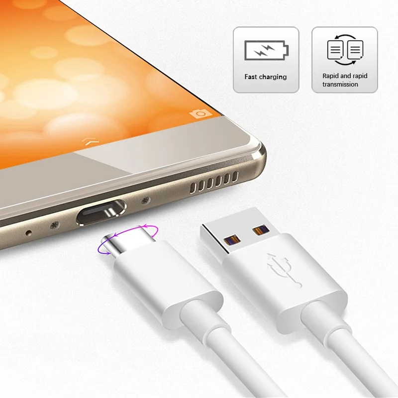 Loại USB C Cáp sạc nhanh 5A 1 mét đồng bộ dữ liệu cáp cho Huawei Samsung Xiaomi