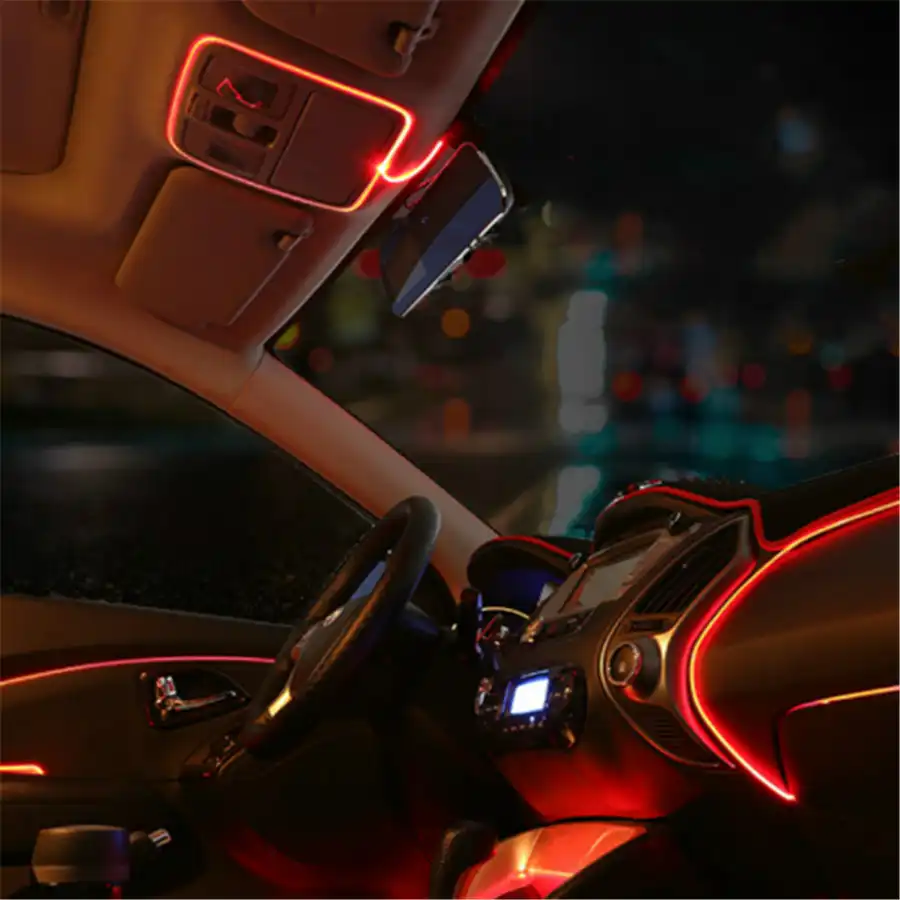 Jingxiangfeng 1m Car Lights Driving Ambient Light El Cold Line Diy Decorative Dashboard With 12v Cigarette Drive Controller Jingxiangfeng 1m Car Lights Driving Ambient Light El Cold Line Diy Decorative Dashboard With 12v Cigarette Drive Controller
