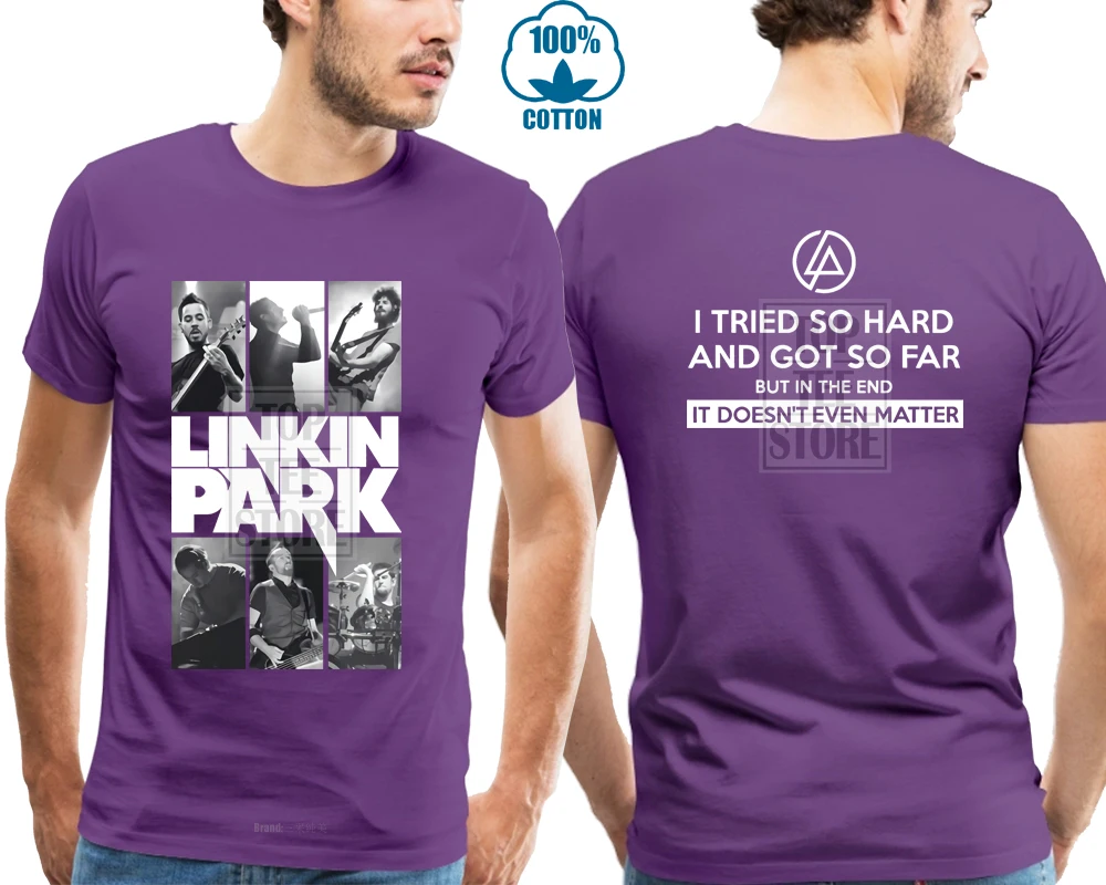 Новая футболка Linkin Park Tribute, Мужская черная футболка, размер S до 4Xl - Цвет: Фиолетовый