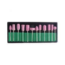 12 шт. напильники для ногтей профессиональный педикюр фреза кварцевый гвоздь электрическая машинка для маникюра биты Розовый ногтей Полировка головки резаки набор