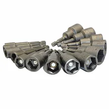 14 шт. Метрическая розетка 1/" с шестигранным хвостовиком, набор магнитных гаек, профессиональные торцевые инструменты, ударная дрель, биты, адаптер от 6 мм до 19 мм