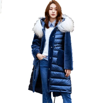 

New Natural Real Fur Coat Autumn Winter Jacket Women Clothes European Vintage Genuine Leather Jacket Wool Fur Down Coat Z950