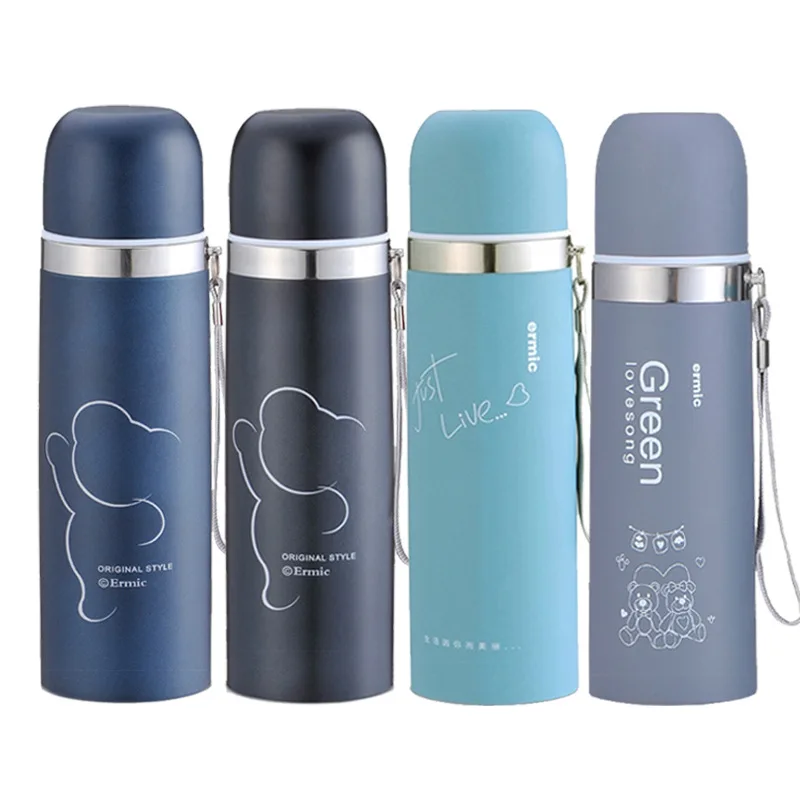 

500ml Small Bear Thermos Bottle Stainless Steel Tumbler Vacuum Flasks For Tea Thermoses Women Student Thermos Mug Thermos Cup