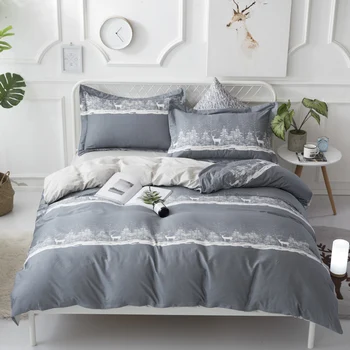 

2018 Gray Bedding Sets for Girls Cute Giraffe elk Dinosaur Printed Comforter twin Queen King Duvet Cover Set Pillow Cases