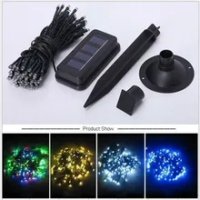 Новинка 100 светодиодный Праздничная подсветка сказочная лампа солнечная энергия цветное освещение для сада Рождественская вечеринка домашние лампы