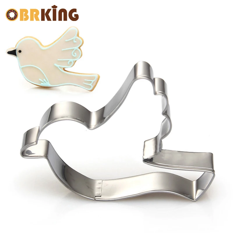 

OBRKING Stainless Steel Baking Mold Cookies Cutting Molds Fondant Peace Dove Candy Cake Decorating Tools Baking Free Shipping