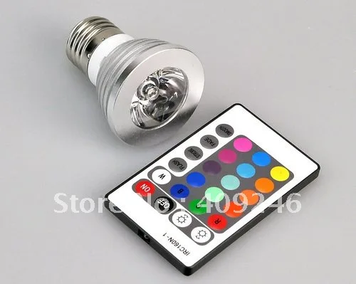 

3W E27 Remote Control LED Bulb Lamp RGB 16 Color Spot