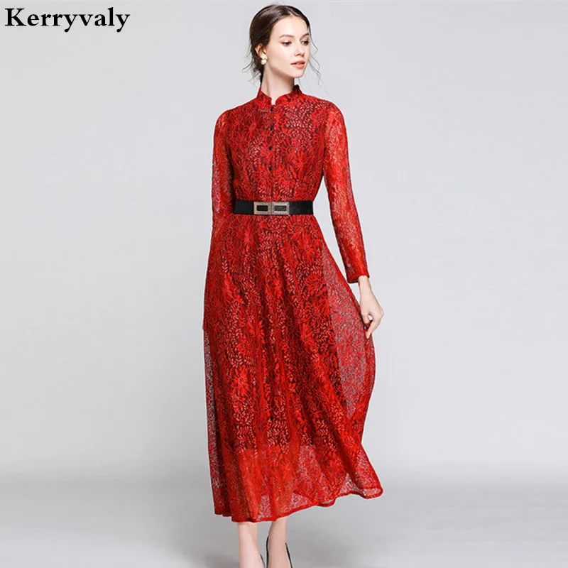 long sleeve red christmas dress