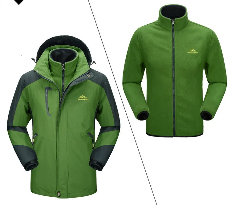 LoClimb 3 в 1 Брендовые мужские ветрозащитные водонепроницаемые походные куртки, мужские флисовые куртки с подкладкой, пальто для кемпинга, трекинга, лыжная ветровка, AM166