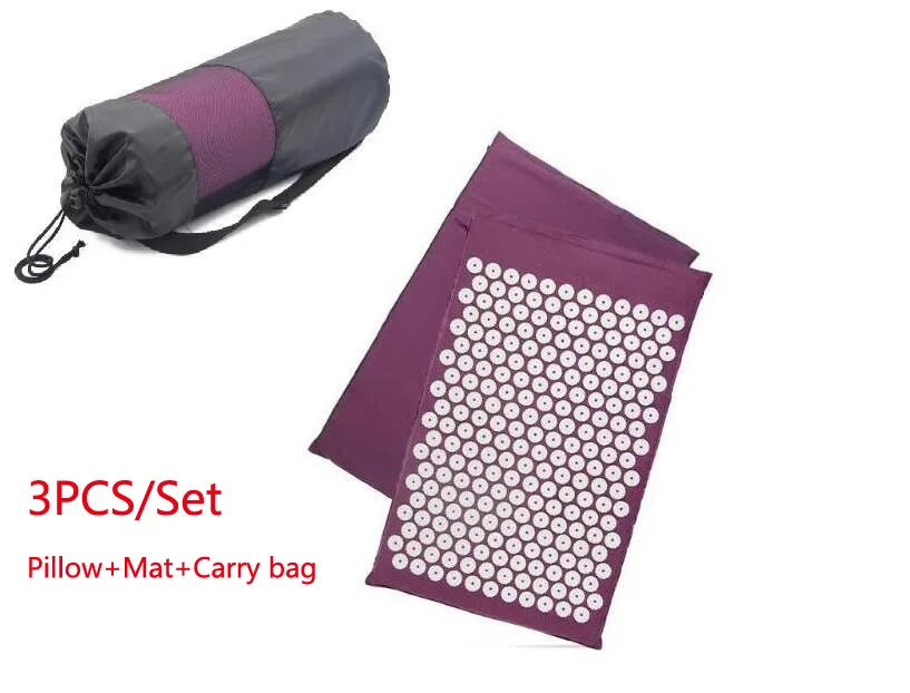 Massager Cushion Acupuncture Sets Relieve Stress Back Pain Acupressure Mat/Pillow Massage Mat Rose Spike and Relaxation |