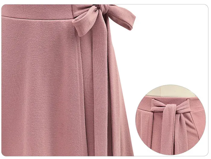 Шифоновая розовая Женская длинная юбка с оборками, с высокой талией, с бантом, с разрезом, Необычные Юбки Женские, макси, весенне-летняя офисная одежда для женщин