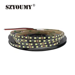 SZYOUMY Черный полоса пропускания PCB SMD 2835 DC 12 V 600 светодиодный s High Lumen Светодиодные ленты света холодный белый/теплый белый 50 м/лот узкая