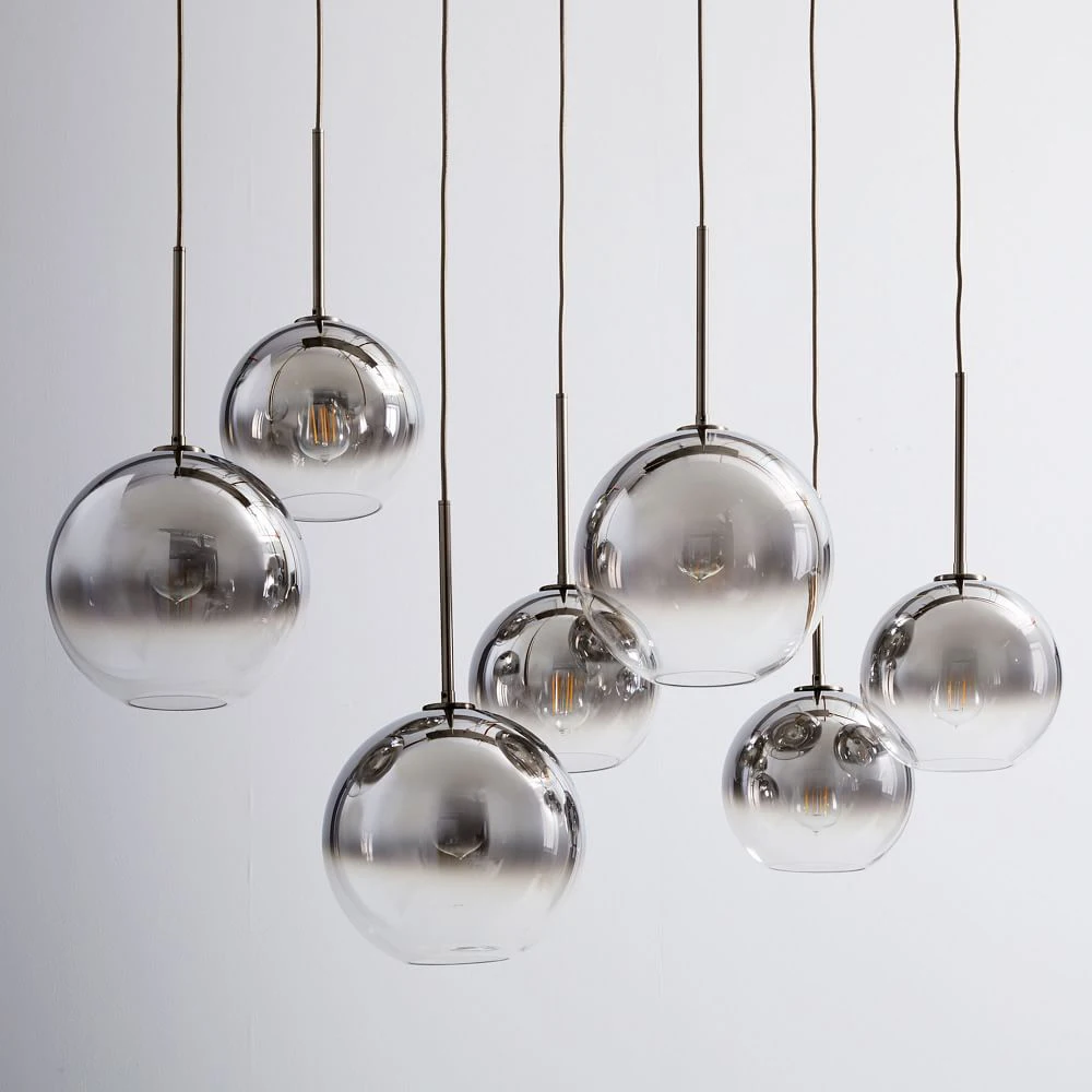  Modern Glass Ball Pendant Light Gradient color Hanging Lamp Hanglamp Kitchen Light Fixture Dining L - 4000012942097