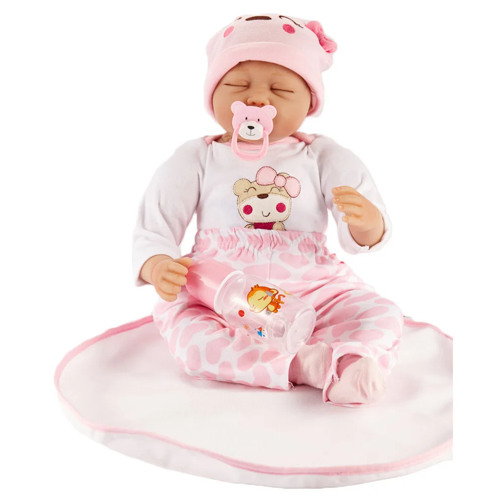 

22 Inch Doll Reborn Babies Doll For Girls 55 CM Realistic Soft silicone Alive Reborn Baby Doll For Kids toy