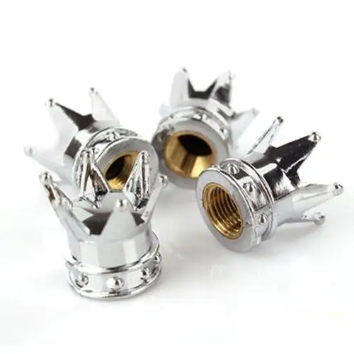 

Useful Silver Crown Tyre Tire Valve Stems Air Cover Car Truck Wheel Rim Dust Cap hot