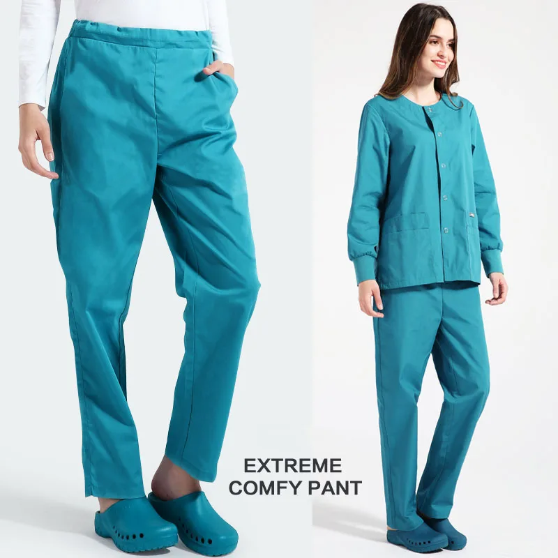 Women's Petite Basic Scrub Pants Drawstring Surgical Cargo with Pockets Cargo Scrub Pants
