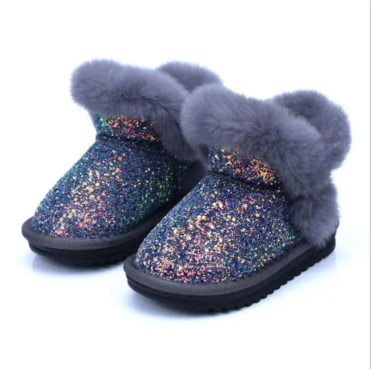 Для маленьких мальчиков и девочек из искусственной кожи зимние сапоги однотонные, с украшениями из плюша, детская зимняя теплая обувь на открытом воздухе для детей ясельного возраста обувь уличные теплые боты, размер