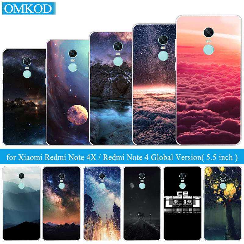 

For Xiaomi Redmi Note 4X 4 X Coque Back Cover for Xiaomi Redmi 4 Global Version Cases Silicone Starry Sky Phone Bag TPU Shell