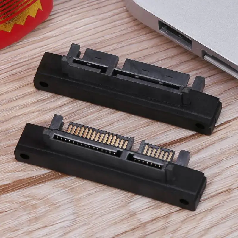 Высокая скорость 500 Мбит/с 90 градусов 7 + 15pin SATA папа к женскому порту конвертер