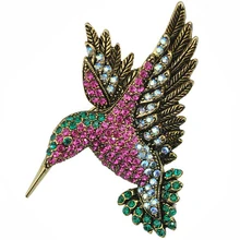 Cute Rhinestone Animal Woodpecker Large Brooches Pins For Women Crystal Brooch Clothing Accessories Fashion Jewelry Gift