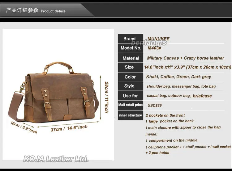 Винтажная сумка через плечо, военная холщовая+ Кожаная сумка на плечо, мужская сумка-мессенджер, мужская кожаная сумка, сумка-тоут, портфель, сумка для отдыха