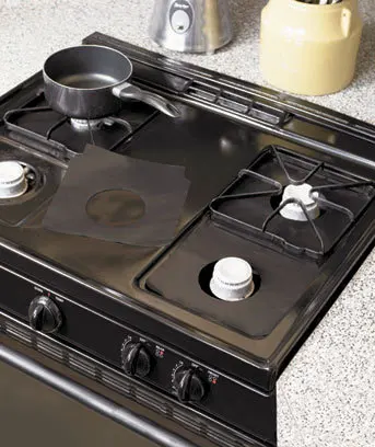 Honana 4PCS Kitchen Reusable Aluminum Foil Gas Stove Burner Cover Protector Liner Clean Mat Pad