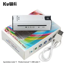 KuWFi Smart Moblie Power bank 3G WiFi Router With Sim Card Slot Portable Mobile WiFi Hotspot Wi Fi Modem 3G wifi Router