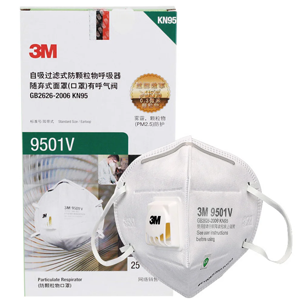 

25Pcs 3M 9501V Mask Anti Dust masks KN95 Masks Anti-haze Riding Anti-particles Filter Material Protective Masks