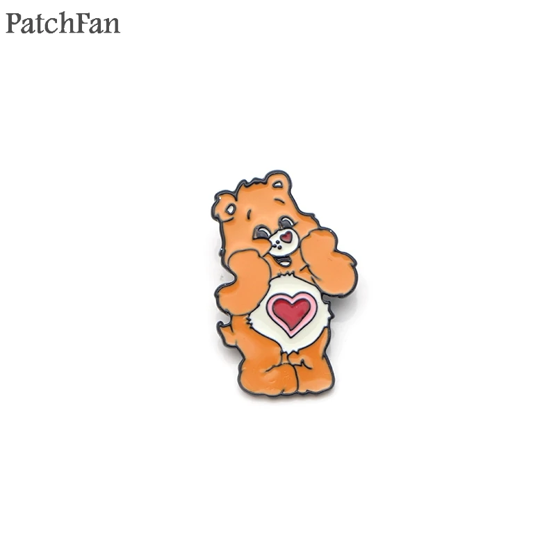 Patchfan уход медведь цинк галстук мультфильм забавные булавки рюкзак одежда броши для мужчин и женщин шляпа Декоративные значки медали A1107 - Цвет: 6