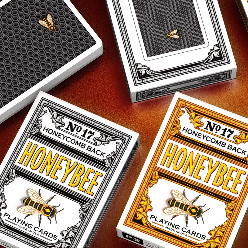 Kopen 1 Dek Honeybee V2 Geel Of Zwart Of Zwart Goud Speelkaarten Poker Size Dek USPCC Custom Limited Edition Magic Tricks