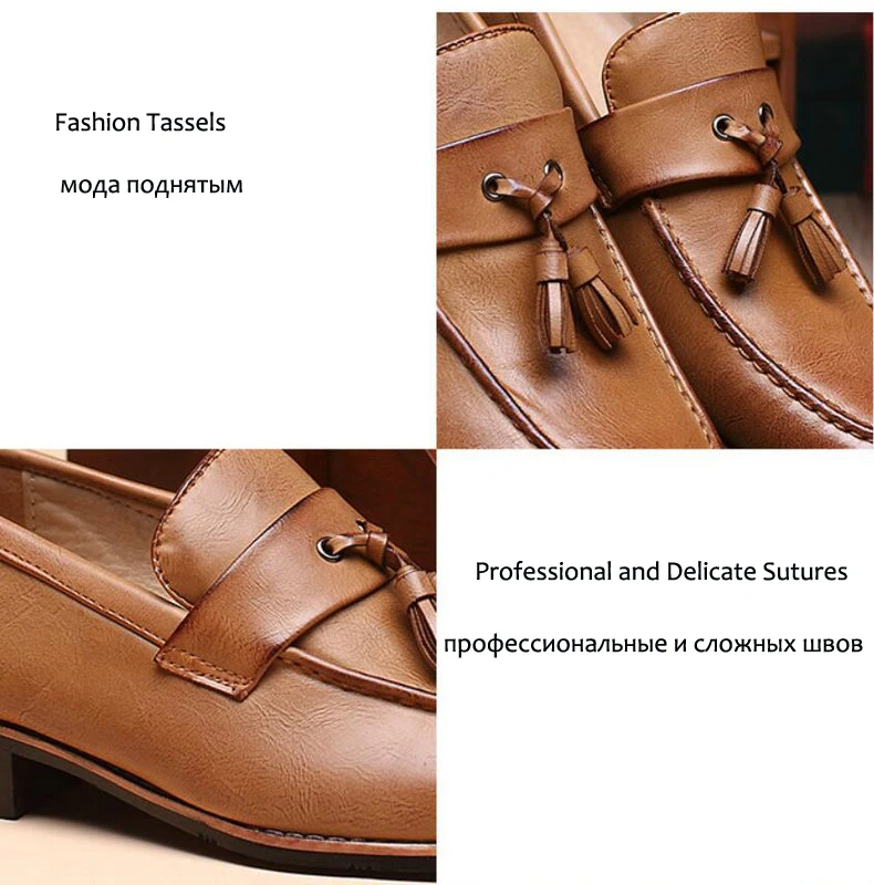 Men's Casual Shoe Loafers Breathable Slip-On Shoes Loafers Men Leather Mens Shoes Casual Men Loafers' Leather Plus Size Socks    (4)