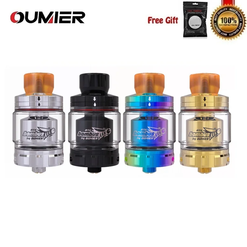 Атомайзер для электронных сигарет оригинал OUMIER BOMBUS RTA Vape Tank 510 наполнитель сверху