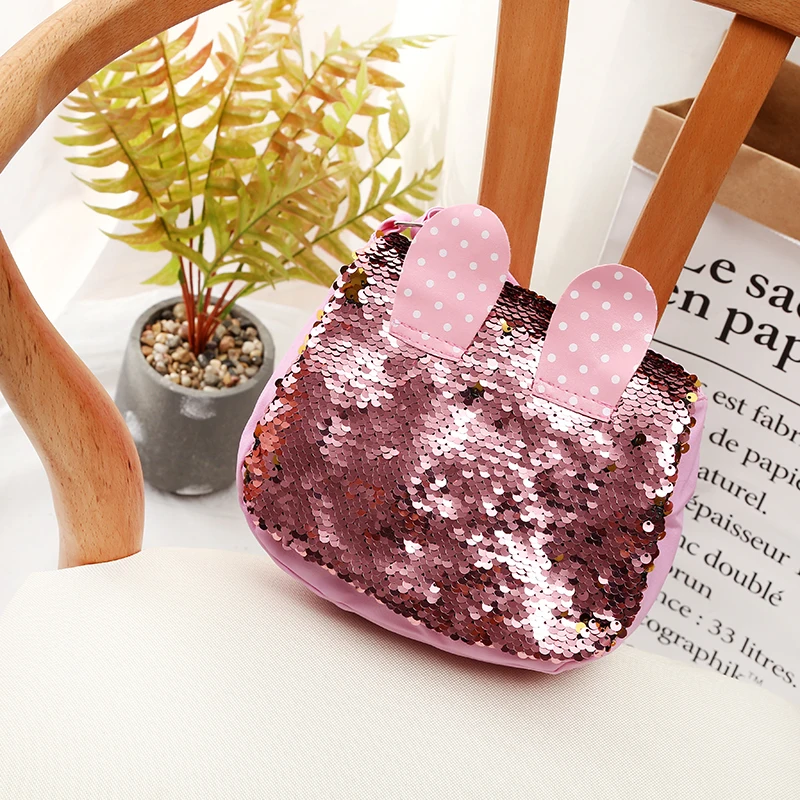 لطيف الاطفال البسيطة المحافظ و حقائب أرنب الأذن الترتر Crossbody حقيبة للطفل الفتيات المدرسة حقائب كتف الأطفال محفظة يد