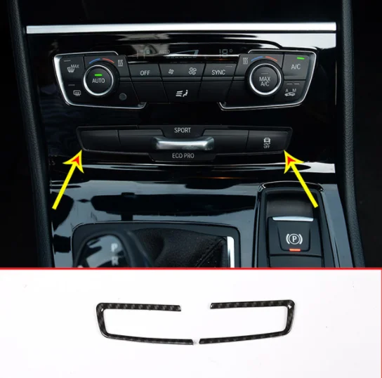 Carbon Fiber Center Console Mode Button Frame Cover Trim 2pcs For BMW 2 Series F45 F46 218i 2015 2018 Car Accessories|Interior Mouldings| - AliExpress