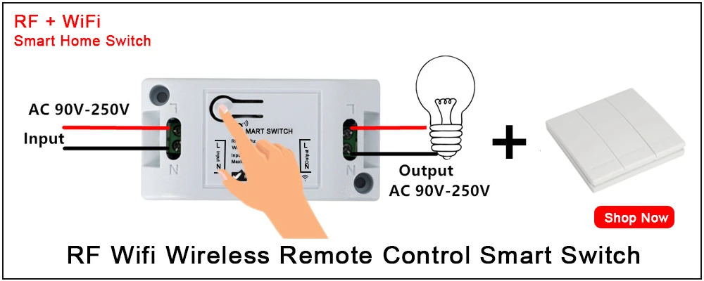 QIACHIP Беспроводной RF Wi-Fi Умный дом модуль приемника 433 Mhz110V 220 V дистанционного Управление выключатель света работает с Amazon alexa