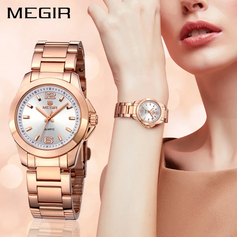 Meilleur MEGIR Mode Femmes Montres Relogio Feminino Marque De Luxe Lovers Quartz Montre Bracelet Horloge Femmes Montre Femme Dames Montre 5006