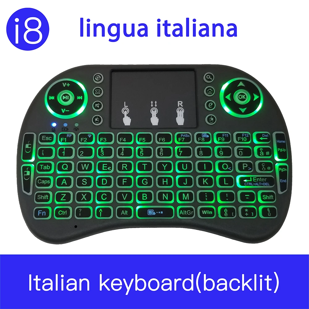 

Italian Portable Keyboard 2.4G Mini Keyboard Handheld High Sensitive Smart Touchpad Keyboard Air Mouse For Android Smart TV
