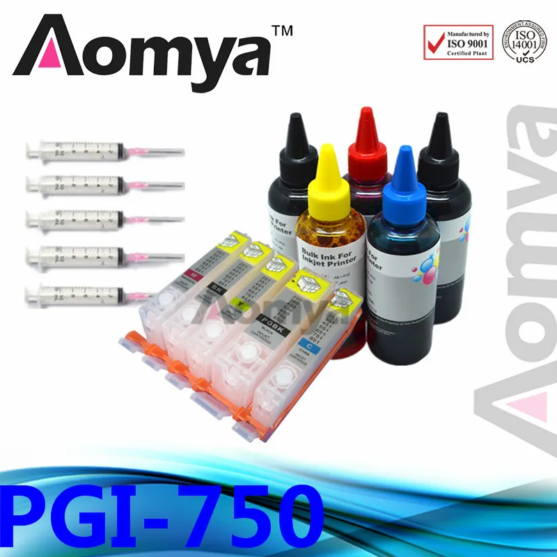 

PGI-750/CLI-751 Refill Ink Kit Full Ink Cartridge Suit For Canon iP7270 ix6870 MG5570 MG6470 MG5670 MG5470 MX927 MX727 IX6770