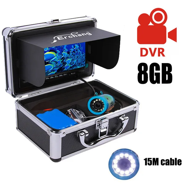 

Video Recording Underwater Fishing Camera HD 1280*720 Screen 12pcs White LEDs+12pcs Infrared Lamp For Ice Fishing With 16GB Card
