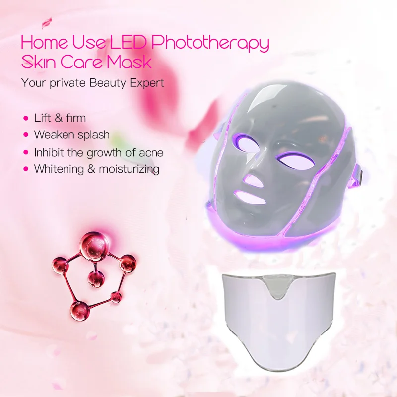 

ATANG New 7 Color LED Facial Neck Mask Micro-current LED Photon Mask Remove Wrinkle Acne Skin Rejuvenation Face Beauty Machine