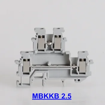 

MBKKB2.5 2.5MM Double in Double out Din Rail Electrical Conductor Terminal Block Connector FREE SHIPPING