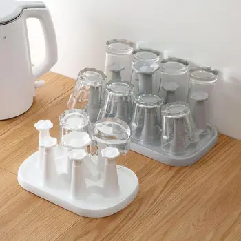 

OTHERHOUSE PP Kitchen Shelf Coffee Mug Cup Holder Drying Storage Rack Cups Organizer Drain Hanger Stand with 6/8 Hooks Shlves