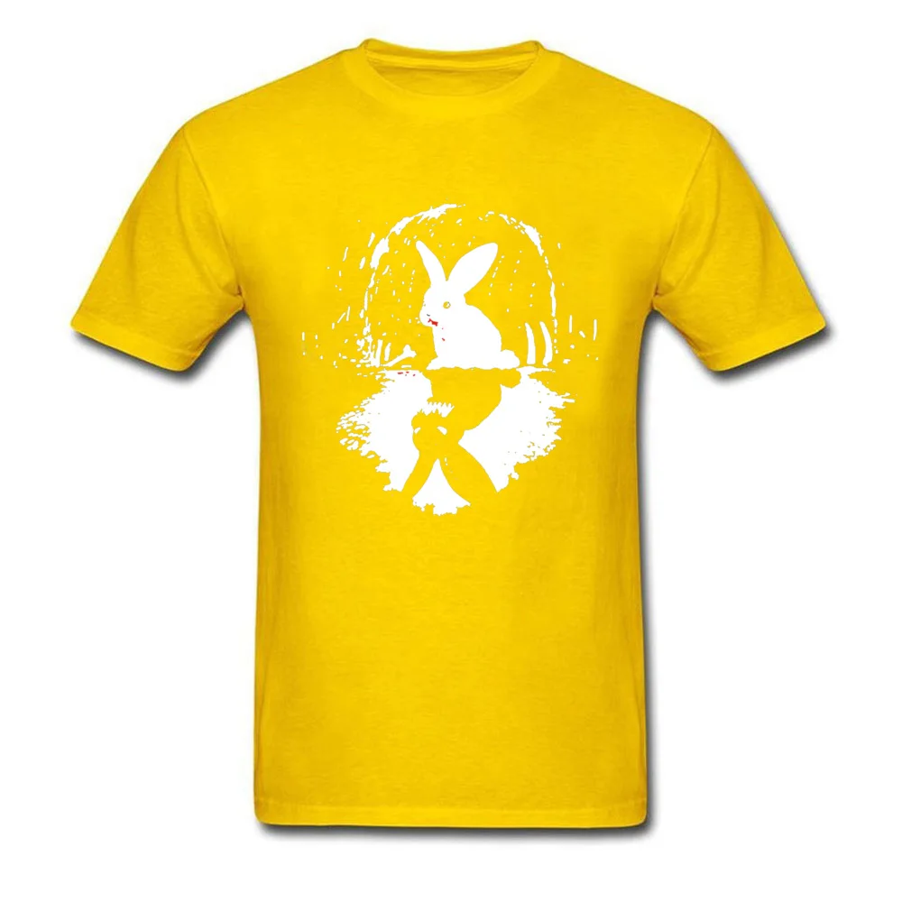 Comics Crazy rabbit 17130 Custom Short Sleeve Summer/Fall Tops Tees On Sale Round Collar 100% Cotton Tops Shirts Men T-shirts Crazy rabbit 17130 yellow
