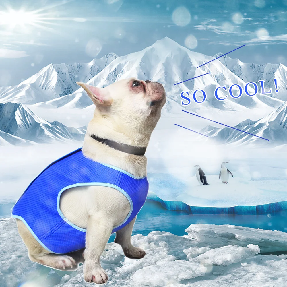 Летний охлаждающий жилет для собак, одежда, охлаждающие поводки для собак, регулируемый ошейник для собак, жилет, пальто, БЫСТРОРАЗЪЕМНАЯ Одежда для собак