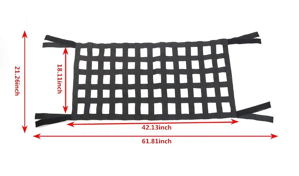 Сверхмощная грузовая сетка для автомобиля на крыше, гамак, кровать для хранения, покрытие для сети для Jeep Wrangler JK 2007 Up, внешние аксессуары, покрытие