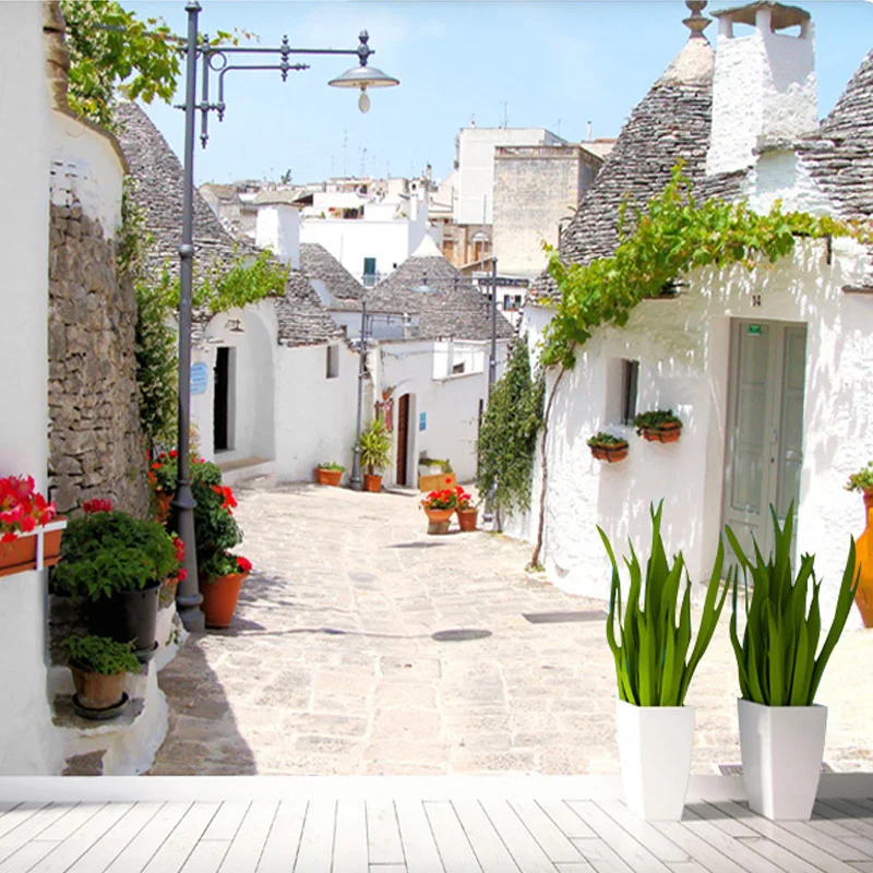 

Modern Design Murals Photo Wall Paper 3D Stereo Flowers Street View Papel De Parede Living Room Sofa Background Wall Home Decor