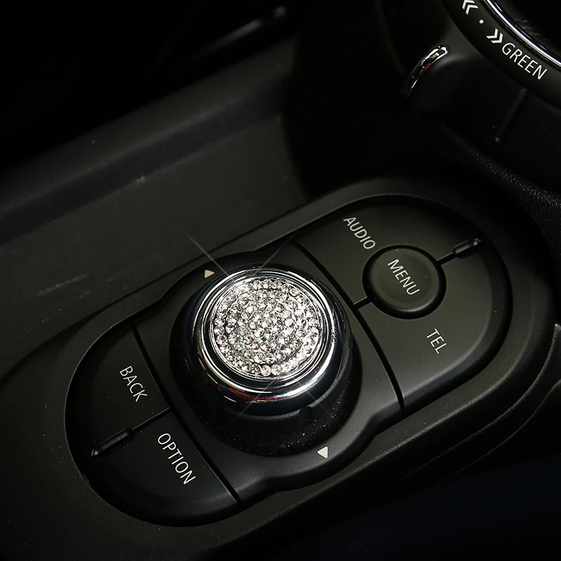 Красивый Стайлинг интерьера автомобиля AC Audio медиа Ручка Наклейка кристаллы