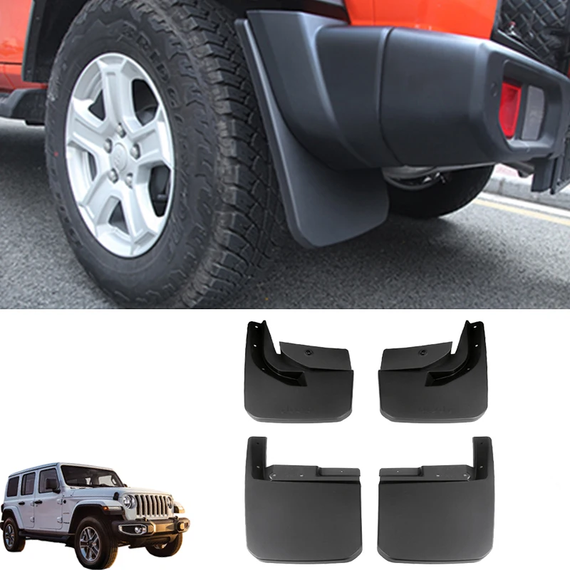 

Quality 4PCS Mudguard Fender Mud Flaps Front Rear Splash Guards Body Style Deluxe Kit For Jeep Wrangler JL 2018 2019
