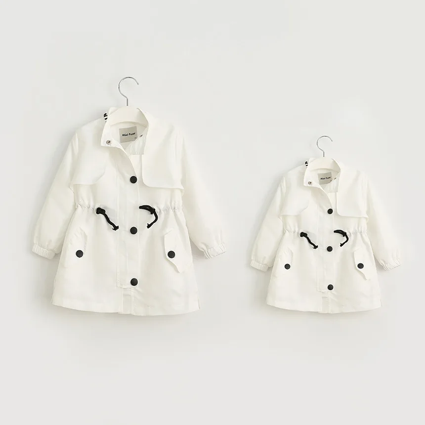 Baby girl s Fall trench Parental love letters printed girls long coat jacket