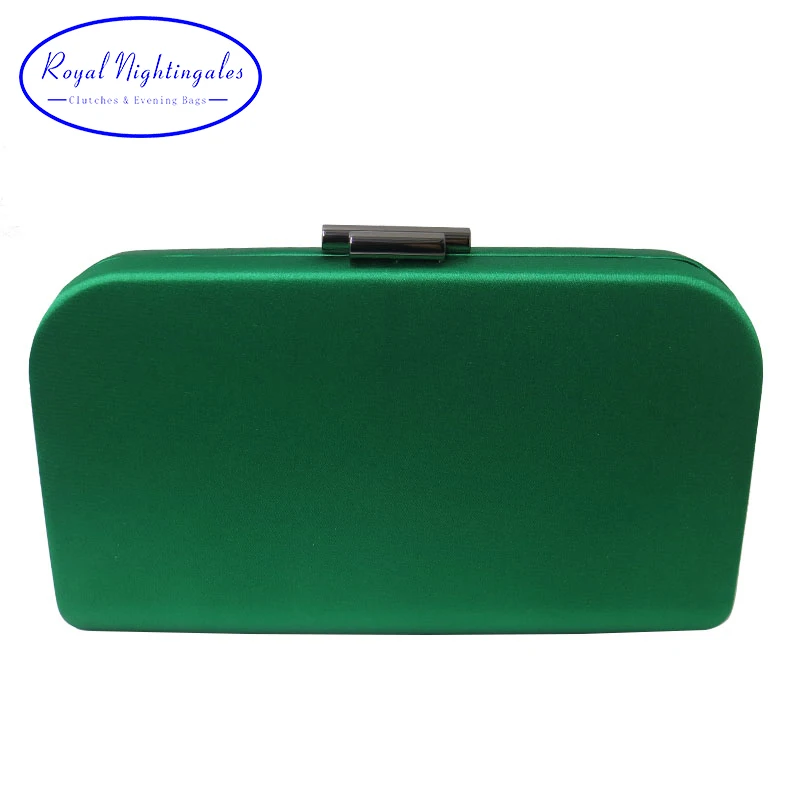 

Royal Nightingales 2019 new satin silk hard box clutch and evening bags for womens party prom emerald red purple